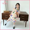 Váy sơ mi bé gái tay ngắn họa tiết hoạt hình dễ thương, vải mềm, thoáng mát nhà bông 2