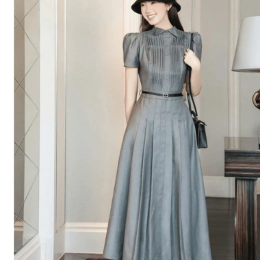 Váy Sơ Mi BIGSIZE JUCY Dập Ly Dáng Dài Cao Cấp Đầm Công Sở – Tặng Dây Lưng – Size Lớn, Thời Trang Nữ, Chỉ 350.000 VND