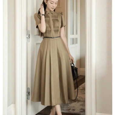 Váy Sơ Mi BIGSIZE JUCY Dập Ly Dáng Dài Cao Cấp Đầm Công Sở – Tặng Dây Lưng – Size Lớn, Thời Trang Nữ, Chỉ 350.000 VND