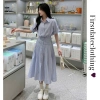 Váy sơ mi dài nữ VSM01 xanh dài - Thắt eo, phù hợp công sở & đi biển, 286.000 VND