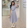 Váy sơ mi dài nữ VSM01 xanh dài - Thắt eo, phù hợp công sở & đi biển, 286.000 VND 2