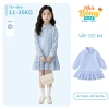 Váy sơ mi dài tay bé gái phong cách học sinh, cotton thoáng mát, giảm giá 198k
