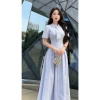 Váy sơ mi kẻ VSM28 đầm dài công sở thanh lịch cổ nơ tiểu thư Firstdateclothing 239k 2
