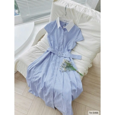 Váy Sơ Mi Nữ Dáng Dài Kẻ Sọc Công Sở - Kèm Đai Lưng, Đi làm và chơi, Giá 277k 6 Váy Sơ Mi Nữ Dáng Dài Kẻ Sọc Công Sở - Kèm Đai Lưng, Đi làm và chơi, Giá 277k 6