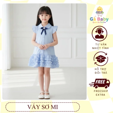 Váy Sơ Mi Tiểu Thư Bé Gái Xanh Pastel Thanh Lịch - Giá 210.000đ Giảm Đến 45%