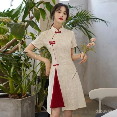 Váy sườn xám tay ngắn cổ đứng, thiết kế hiện đại, giảm giá 20% chỉ 613.422 VND 4 Váy sườn xám tay ngắn cổ đứng, thiết kế hiện đại, giảm giá 20% chỉ 613.422 VND 4