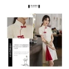 Váy sườn xám tay ngắn cổ đứng, thiết kế hiện đại, giảm giá 20% chỉ 613.422 VND 9