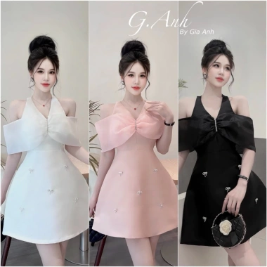 Váy tafta trễ vai, chân váy xòe A ngắn - Đầm dự tiệc siêu xinh, giảm 239k