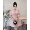 Váy tafta trễ vai, chân váy xòe A ngắn - Đầm dự tiệc siêu xinh, giảm 239k 2