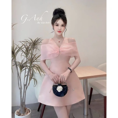 Váy tafta trễ vai, chân váy xòe A ngắn - Đầm dự tiệc siêu xinh, giảm 239k 2