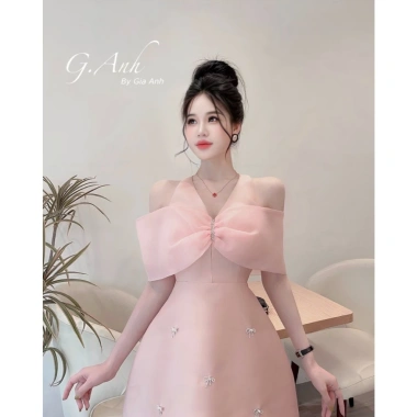Váy tafta trễ vai, chân váy xòe A ngắn - Đầm dự tiệc siêu xinh, giảm 239k 8