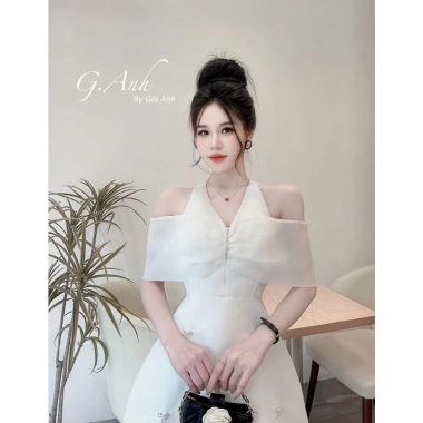 Váy tafta trễ vai, chân váy xòe A ngắn - Đầm dự tiệc siêu xinh, giảm 239k 9