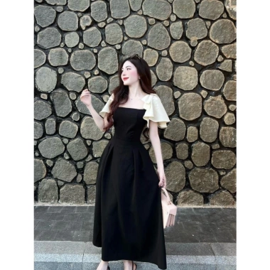 Váy Thiết Kế Bigsize Nista Đầm Tay Nơ Bèo Dáng A Xoè Size 60‑90 Giá 395k