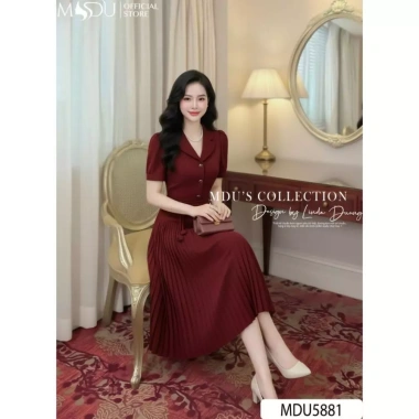 Váy thiết kế MDU5.881 đỏ rượu vang quyến rũ, thanh lịch, giảm giá 550.000₫ 2