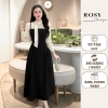 Váy thiết kế Rosy dài phối tơ, cổ nơ xoè che khuyết điểm - Giá chỉ 280.000 VND