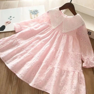 Váy Thô Babydoll 18-32kg Cổ Sen & Ren – Thời Trang Bé Gái Giá 289.000đ