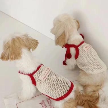Váy Thú Cưng Mùa Hè Đỏ Camole Rỗng Mỏng, Thoáng Khí Cho Chó Mèo - Giá Ưu Đãi 285k 4