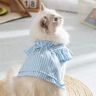Váy thú cưng sọc ngang công chúa, thoáng khí không nóng, có móc dây dắt, phù hợp 4 mùa cho Poodle, Corgi, Chihuahua, Bichon, Pom, Teddy - 275.409₫