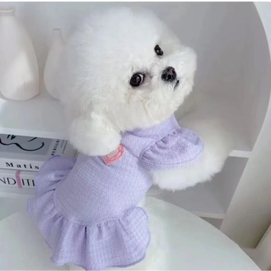 Váy thú cưng thoáng khí mát mẻ họa tiết trái tim 2 chân Pomeranian, Shih Tzu, chống rụng lông, dễ thương mùa hè 3