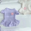 Váy thú cưng thoáng khí mát mẻ họa tiết trái tim 2 chân Pomeranian, Shih Tzu, chống rụng lông, dễ thương mùa hè 4