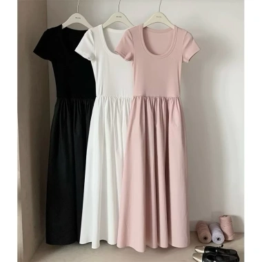 Váy Thun Công Sở Sang Chảnh Cổ Cao Hack Dáng Dài Tay Ellie Dress 149k