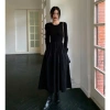Váy Thun Công Sở Sang Chảnh Cổ Cao Hack Dáng Dài Tay Ellie Dress 149k 4
