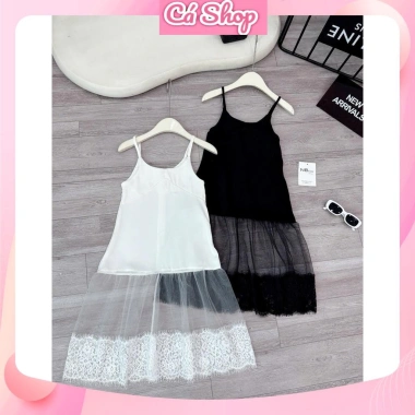 Váy tiệc 2 dây maxi voan ren bé gái NB184 giảm còn 95.000 VND 4