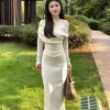 Váy Tiệc Dài Tay Trễ Vai Chảnh Bigsize - Thiết Kế Cưới Đêm Đông, Giá 297.999 VND 7