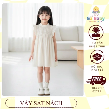 Váy Tiểu Thư Bé Gái Thiết Kế Nhẹ Nhàng Dễ Thương Chất Liệu Thoải Mái 219.000đ