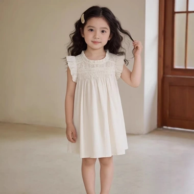 Váy Tiểu Thư Bé Gái Thiết Kế Nhẹ Nhàng Dễ Thương Chất Liệu Thoải Mái 219.000đ