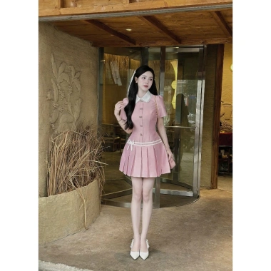 Váy Tiểu Thư Cổ Sơ Mi Liền Xếp Ly Thời Trang Nữ Giá 258.000đ Ngọc Quyên 8