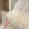 Váy Tiểu Thư Công Chúa Bé Gái Trắng Kem Nơ To Bèo Tầng Đầm Tiệc Cao Cấp Giá 309k 6