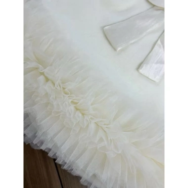 Váy Tiểu Thư Công Chúa Bé Gái Trắng Kem Nơ To Bèo Tầng Đầm Tiệc Cao Cấp Giá 309k 8