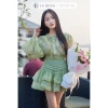 Váy Tiểu Thư La Rosa S448 - Áo tay bồng, cổ tròn thắt nơ, chân váy 3 tầng nữ tính, 325k