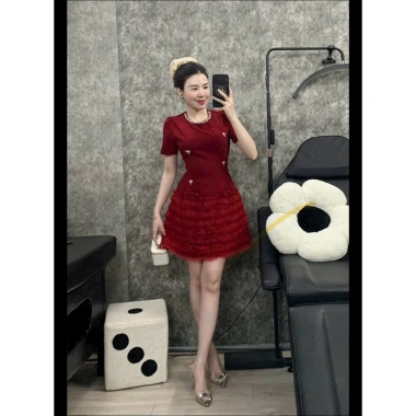 Váy Tiểu Thư Sang Chảnh Đính Hoa Cổ Dáng Xòe Thiết Kế Thời Trang Nữ N263 MORI 3 Váy Tiểu Thư Sang Chảnh Đính Hoa Cổ Dáng Xòe Thiết Kế Thời Trang Nữ N263 MORI 3