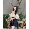 Váy tiểu thư trễ vai viền bèo voan tơ, đầm dự tiệc chữ A xoè, hở vai bánh bèo, kỷ yếu Hàn Quốc SUBA 58k 3