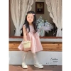 Váy tim hồng xinh cho bé gái 10-22kg - Sát nách, đính nơ, tim nổi - Giá ưu đãi 125.000₫