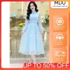 Váy Tơ Hàn MDU2.334 Dáng Tay Dài Nhẹ Nhàng, Lịch Thanh, Giá Ưu Đãi 505.000 VNĐ