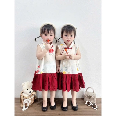 Váy Trung Hoa Cổ Tàu Bé Gái 8-28kg In Hoa Nhẹ Nhàng, Đẹp Dễ Thương - Giá 109.000 5