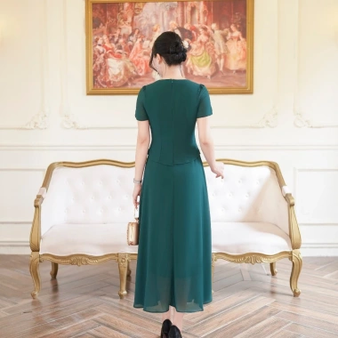 Váy Trung Niên Sang Trọng cho Mẹ - Đầm Linh Trà Đi Tiệc Thanh Lịch 309.700₫