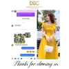 Váy vàng tafta DVC dự tiệc dáng A xòe cổ V lệch sang - Giá ưu đãi 465.000đ 4