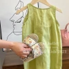 Váy Vest xanh Hàn Quốc cho bé gái - Cotton mỏng mát mùa hè, chỉ 207.699 VND 4