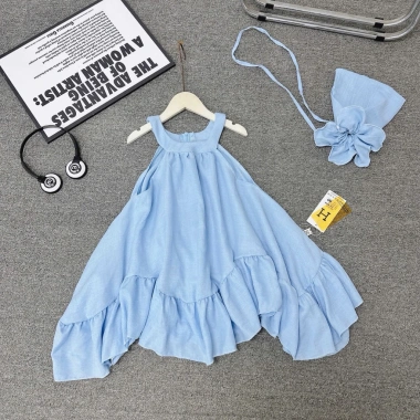 Váy xanh cổ yếm kèm túi bé Dầu Dâu Kids-Shop - Giá ưu đãi 220k, giảm tới 57k 3 Váy xanh cổ yếm kèm túi bé Dầu Dâu Kids-Shop - Giá ưu đãi 220k, giảm tới 57k 3