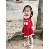 Váy Xinh A19 Bé Gái Ren Rút Nơ Cotton Mềm Mại Size 10‑20kg Giá Ưu Đãi 125k