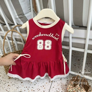 Váy Xinh A19 Bé Gái Ren Rút Nơ Cotton Mềm Mại Size 10‑20kg Giá Ưu Đãi 125k 4