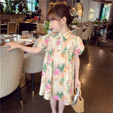Váy xinh họa Tết nhẹ nhàng đính nơ cho bé gái 8-45kg - Happy Kids G47 giảm còn 129k