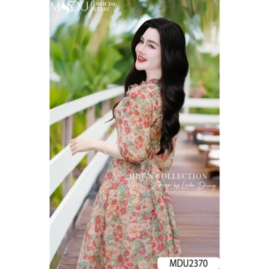Váy Xòe Dài Tay Công Sở Đa Năng Đính Hoa Vai Tơ Xước Cao Cấp Giá 729.000 VND 4