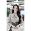 Váy Xòe DVC Ghi Cổ Nơ Phối Tơ DS7.363 - Dolce Viva Collection - Giá 520k 4