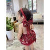 Váy yếm Trung Thu gấm đỏ bé gái - Đẹp sang, thoải mái đi tiệc, đi chơi, giá ưu đãi 275k 5