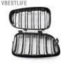 VBESTLIFE 2 Chiếc Màu Đen Bóng Hood Thận Lưới Tản Nhiệt Đua Thay Thế Xe BMW 1-Series E81/E87 2.008-2.011